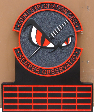 V31189 - Joint Exploitation Cell Wall Plaque, with Names of Participants