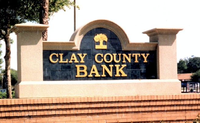 C12201 - Stucco &amp; Tile Facade Bank Monument Sign