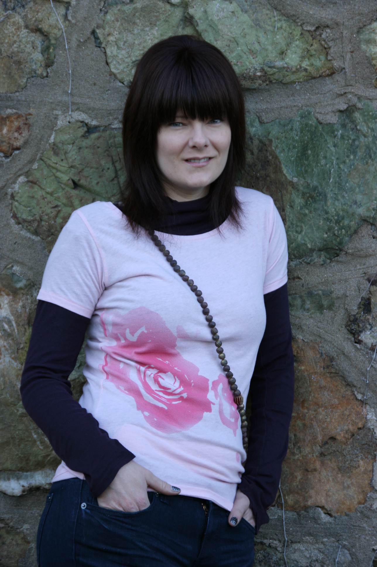 scoop neck  pink
