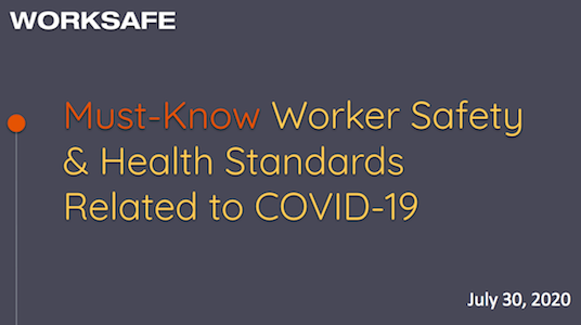 這工人的安全 & 新型冠狀病毒肺炎相關衛生標準