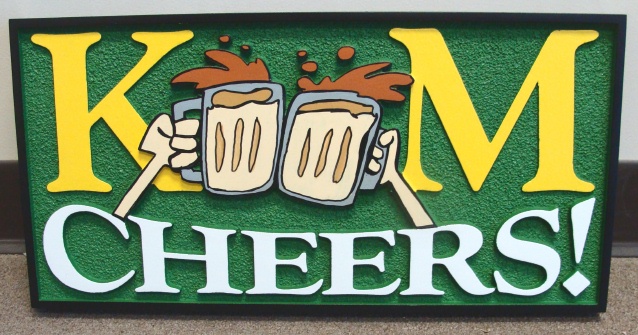Y27580 - Irish Cheers Wall Plaque with Beer Mugs