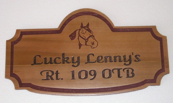 P25520 - Cedar Horse Stall Sign, Engraved