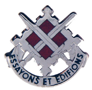V31789 - Carved Wood Wall Plaque of 18th Engineer Brigade crest