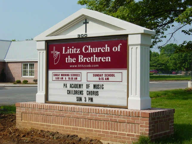 D13009 - Traditional Entrance Monument Sign for Church of the Brethren