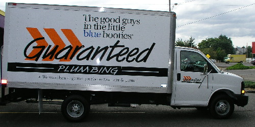 Guaranteed plumbing truck