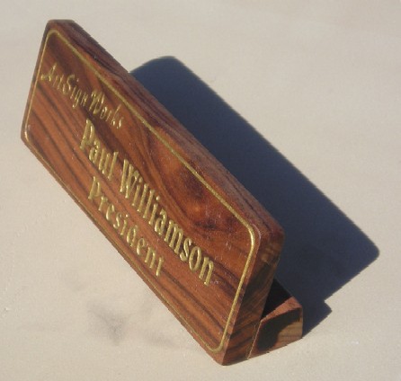 M4018 Desk Nameplate with Wood Stand
