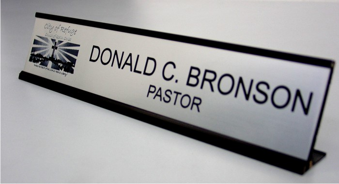Name Plate with Desk Holder