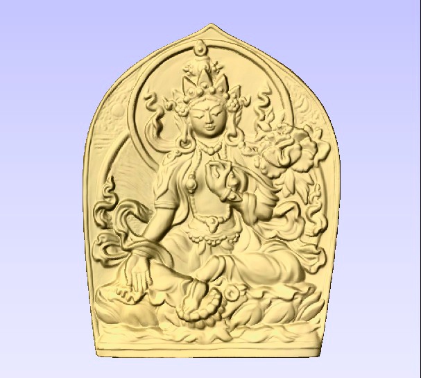 D13374 - Budhist Tara Gold-Leafed Plaque
