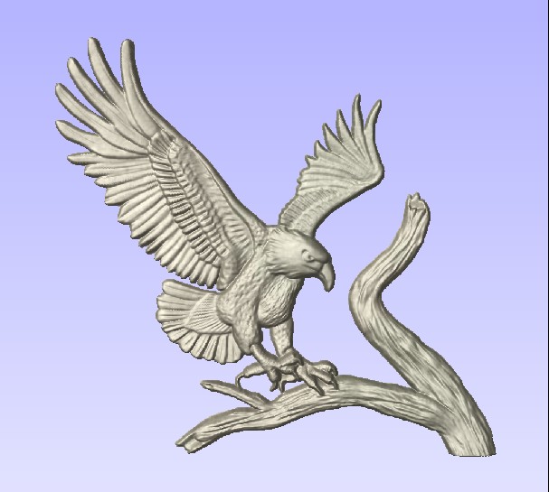 M2991 - Carving,Eagle Landing on Branch, Silver (Al) Leaf
