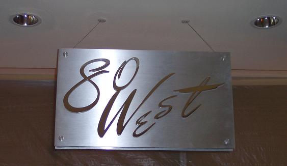 Aluminum 80 West Sign