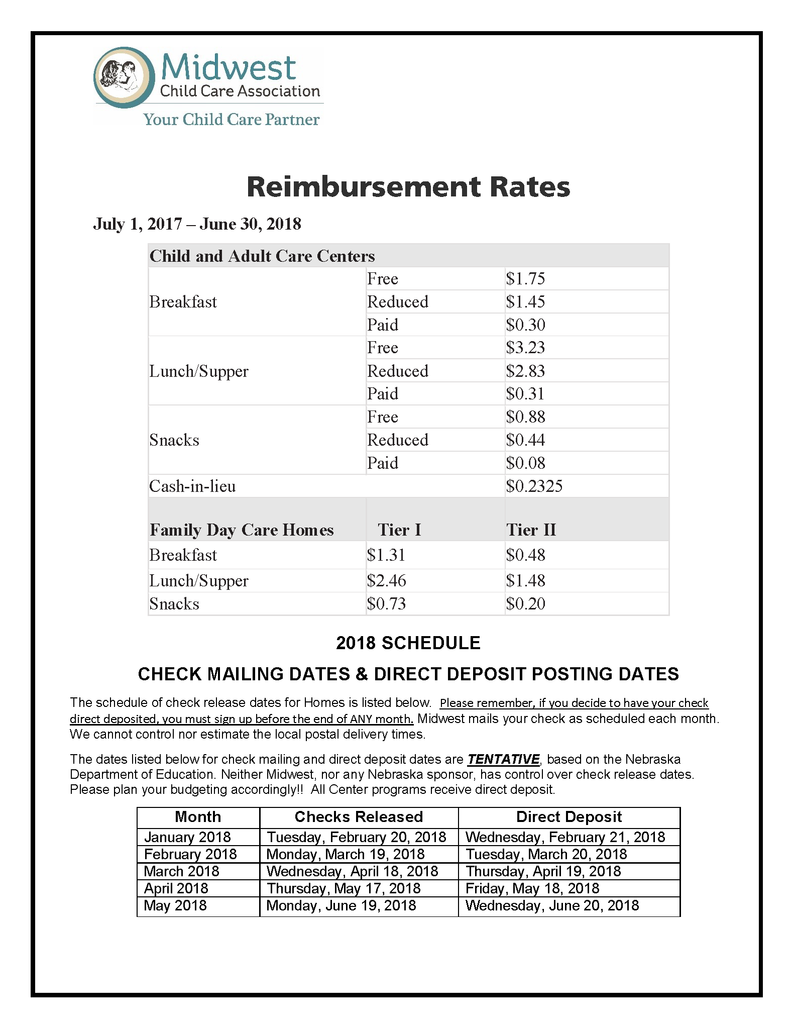 Midwest Child Care Association News & Events Home CACFP