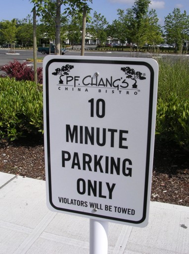 P.F. Changs Parking Signs