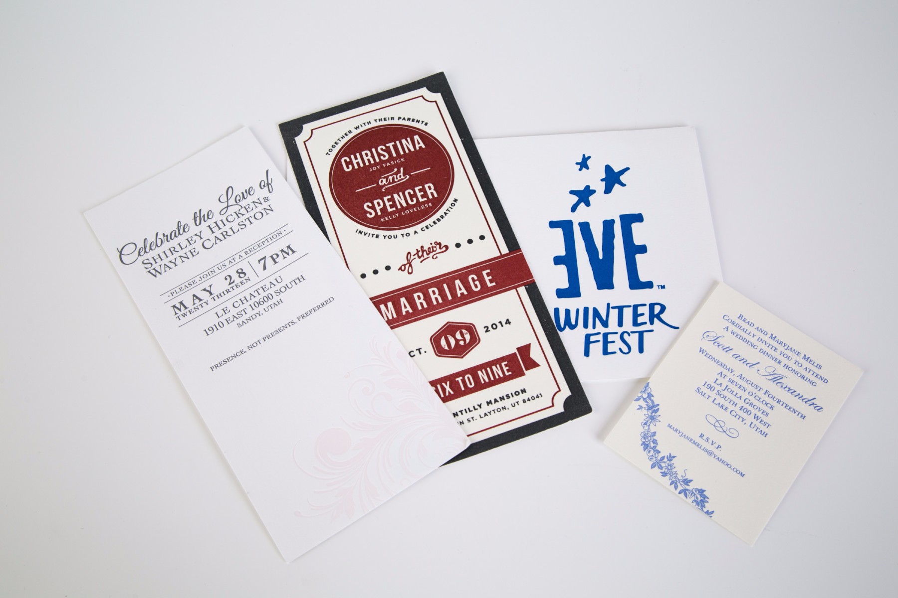 custom printed and designed wedding invitations in utah