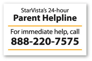 StarViast's 24-hour Parent Helpline - For immediate help, call 888-220-7575