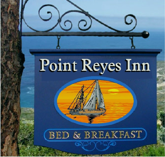 L21133 - Carved HDU Sign with Artist-Painted Sailboat