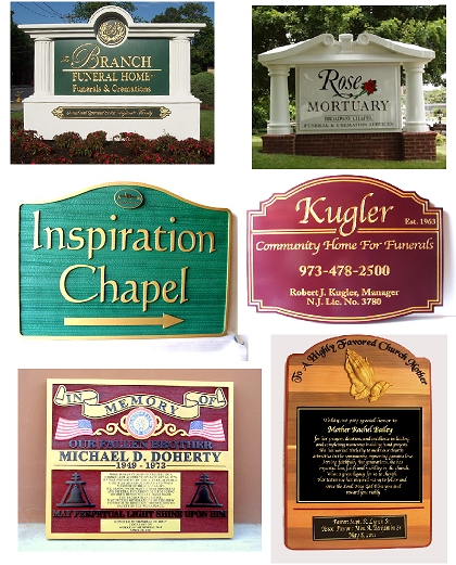 Funeral home cemetery signs 