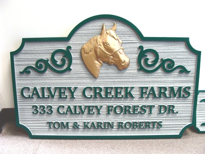 P25015 - Horse Farm Sign with Quarterhorse Head