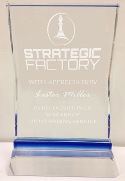 Trophy produced by Strategic Factory in Owings Mills, Maryland