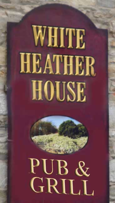 Y27665 - English Pub and Grill Wall Sign with Carved Letters and Photo Art 
