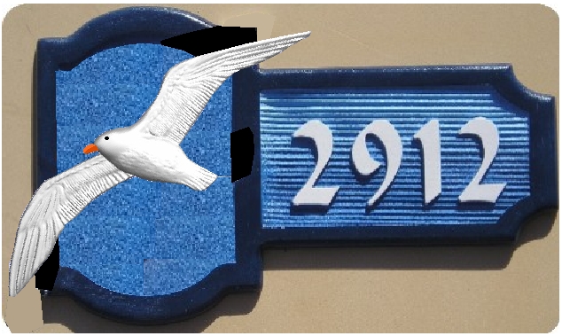 L21200 - Carved Seagull Address Sign