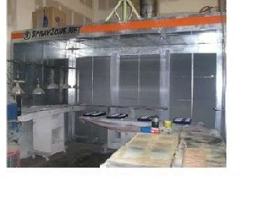 Paint spray booth for sign painting