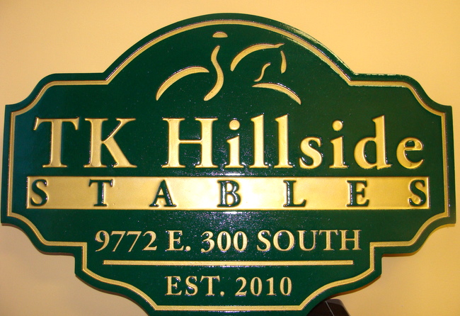 P25008 - Equine Stables Entrance Sign, Carved HDU