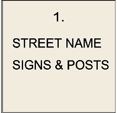 H17000 - Carved Wood Street Name Signs and Iron Posts