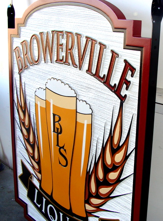 Y27559 - Side View of Beer Sign for a Pub