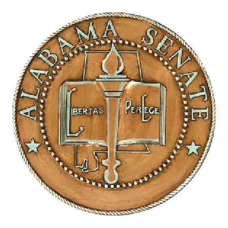 W32011 - Alabama Senate Seal Wall Plaque, Silver Leaf on Copper