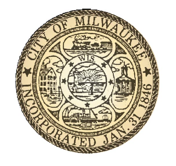 X33099 - Carved Wood Wall Plaque of the Seal of the City of Milwaukee, Wisconsin