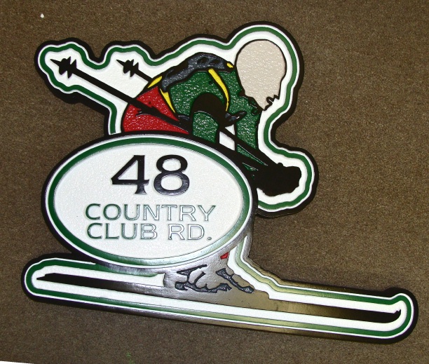 M22051 - Skier Address Plaque