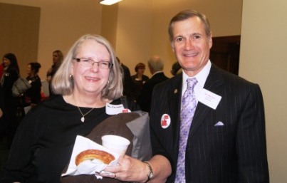 Sen. Gloor (right) with constituent
