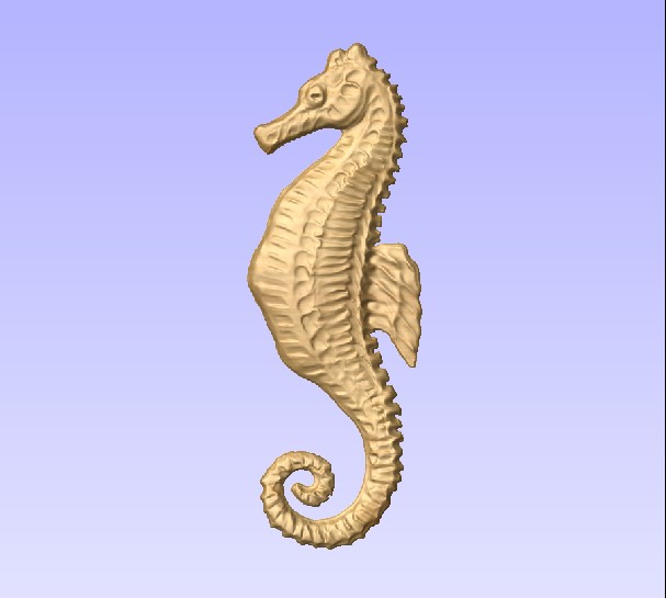 M2998 - Carved Seahorse, painted metallic brass