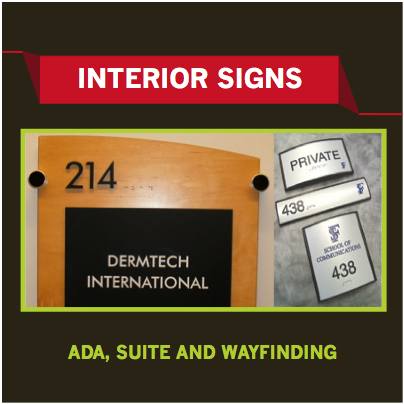 Click Here for ADA, Suite and Wayfinding Signs