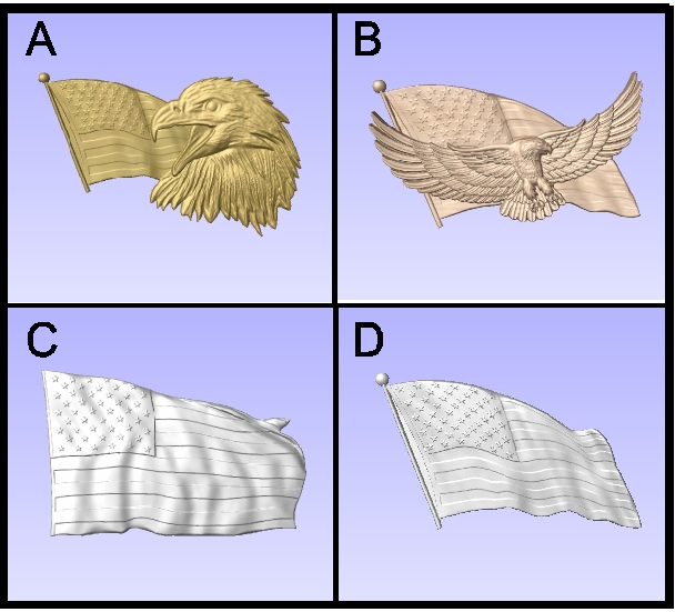 F15190 - Carved Flags