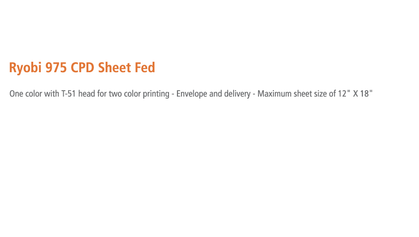 Ryobi 975 CPD Sheet Fed