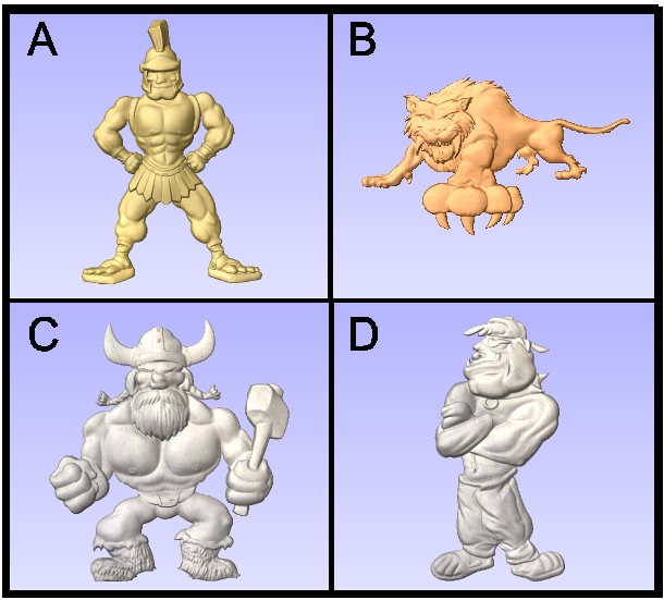 U30910 - Carved Athletic Team Mascots