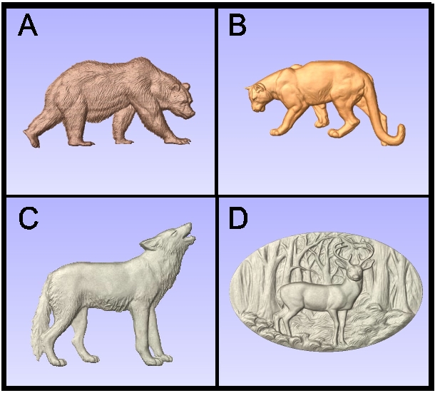 G16197 - Carved Wolf and Cougar