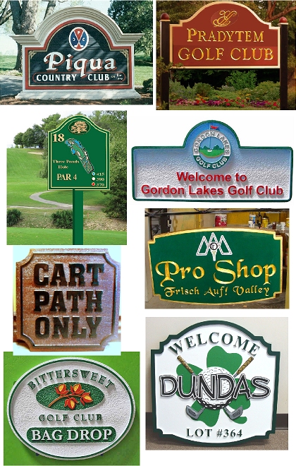 Golf course and country club signs 