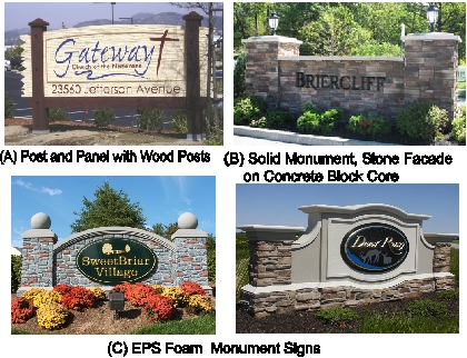 Monument Signs, EPS Foam signs, Post-and-Panel Signs