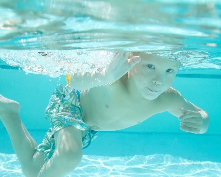 Boy Swimming Underwater