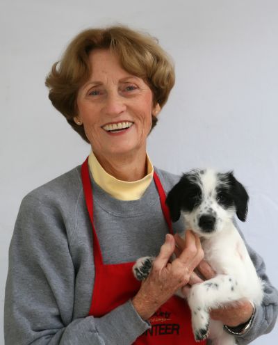 Barbara Wilshire with Mason the puppy
