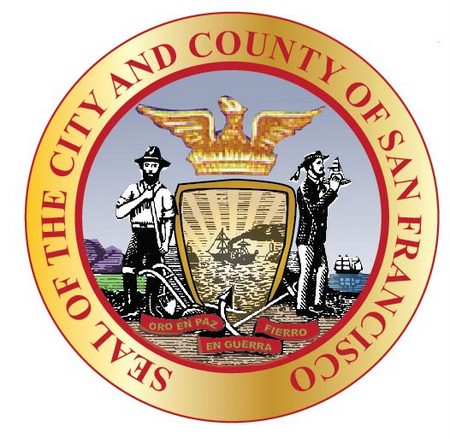 X33160 - Carved Wood Wall Plaque of the Seal of the City of San Francisco