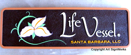 SA28352 - Sandblasted Hanging Retail Blade Sign with Flower