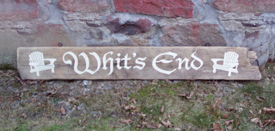 Whit's End - camp sign