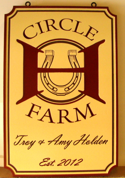 P25416 - Circle H Horse Farm Sign 