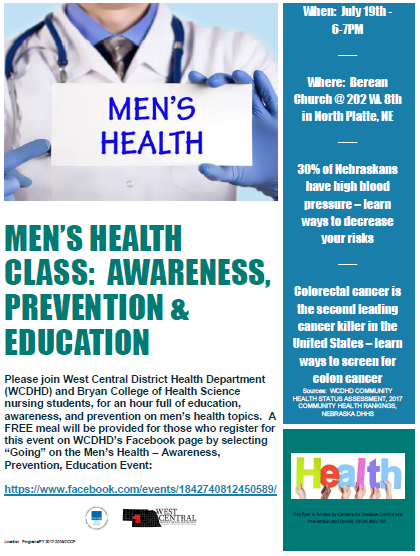 Men's Health Class: Awareness, Prevention & Education