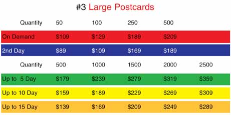 Cover #3: "Large Postcards" Size: 5.5" x 8.5" 4/1