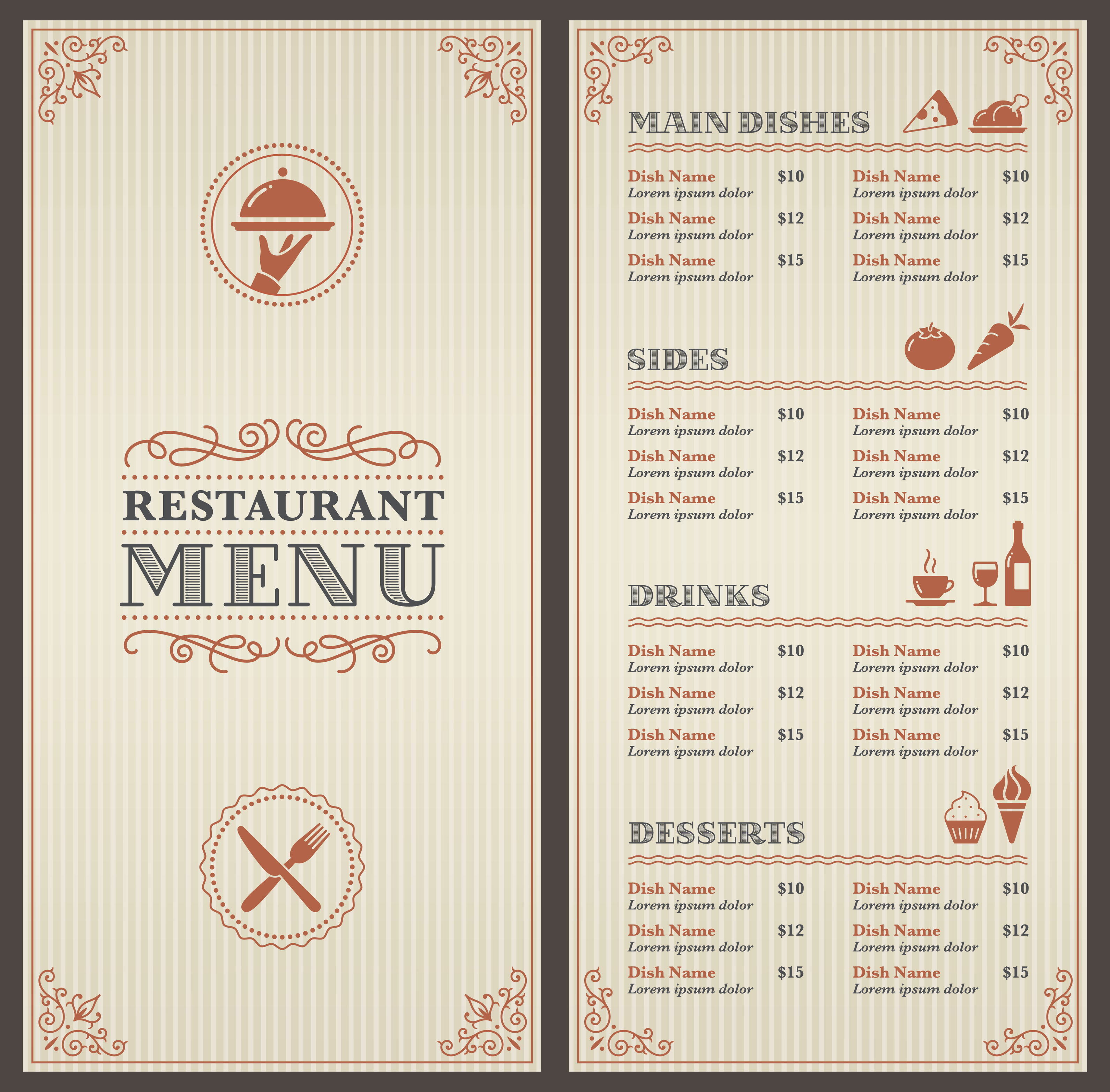 Menus produced in Owings Mills, Maryland.