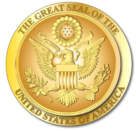 U30040 - Gold 3D Carved HDU US Great Seal Wall Plaque